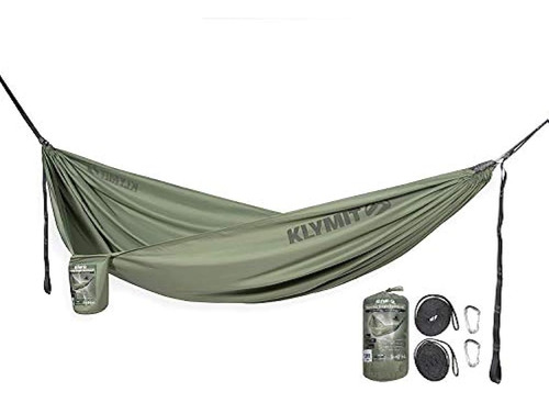 Hamaca De Camping Doble De Nailon, Color Verde