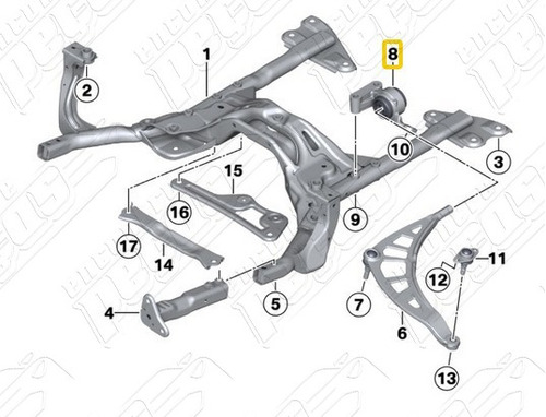 Bucha Bandeja Dianteira Direita Mini Cooper S R60 2010-2016