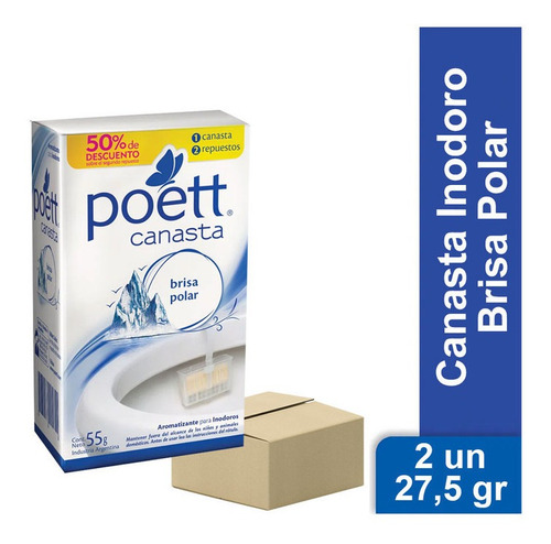 Canasta Para Inodoros Poett Brisa Polar 2un X 27,5 Gr