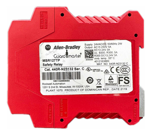 Relé Segurança Msr127tp Allen Bradley 24v