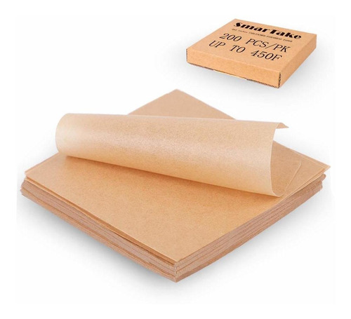 Smartake 200 Pcs Unbleached Parchment Paper Baking 4x4