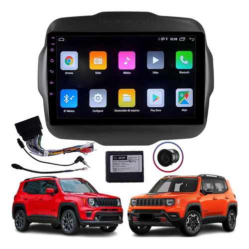 Multimídia 9 Android Carplay Jeep Renegade 2015/2022 Canbus