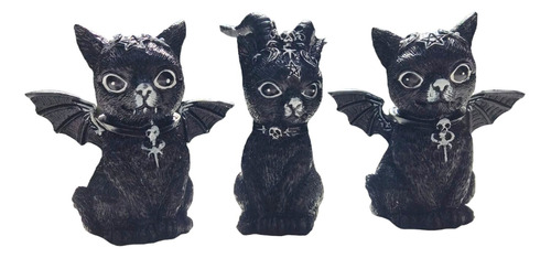 Estatua De Gatos Brujas Btujeria Diseños 10 Cms