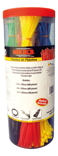 Cinchos De Plástico Bote De Plástico (1000 Pzas) Mikel´s