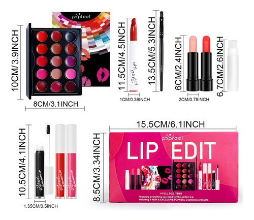 Set De Maquillaje De Labios, Brillos De Labios Con Colores B