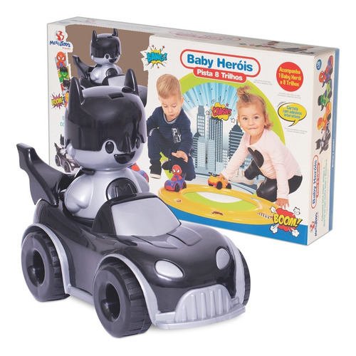 Imagem 1 de 4 de Brinquedo Para Bebê Baby Heróis Pista 8 Trilhos Herói Carro