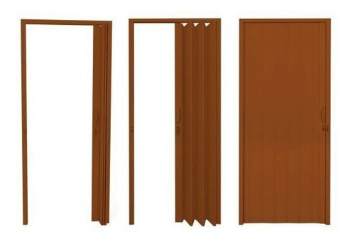 Porta Sanfonada Pvc Polifort 210cmx60cm Mogno Bwt