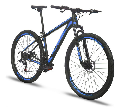Mountain bike Alfameq ATX aro 29 19 27v freios de disco hidráulico câmbios Indexado mtb cor preto/azul