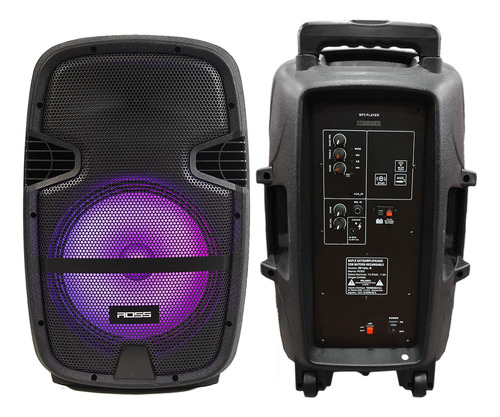 Bafle Amplificado Ross Parlante 12' Activo Bluetooth Carrito