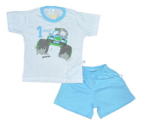 Pijama Remera Y Short Varon Algodon Gamise Talle 2-4-6-8