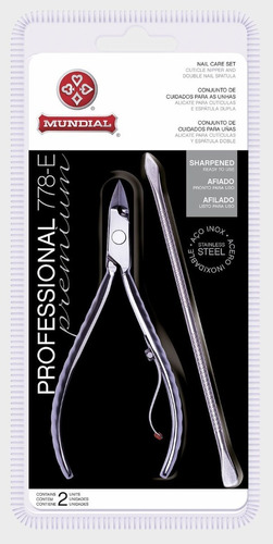 Mundial Alicate Cutícula + Espatula Doble Professional 778-e