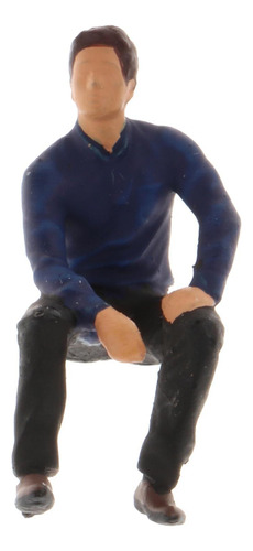1:64 Escala Modelo Personagens Posição Sentada Azul