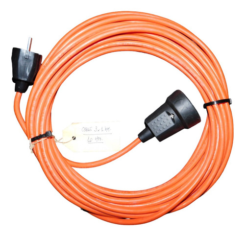 Alargue: 10 Mts Cable Bajo Goma Anaranjado 3 X 1 Mm  Schuko