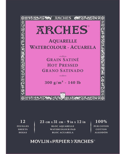 Arches Papel De Acuarela De 140 Libras. Prensa Caliente De 1