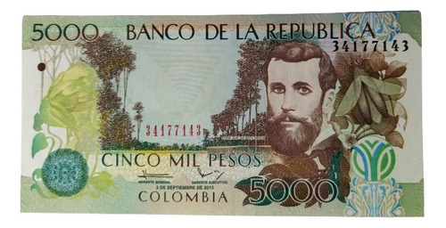 Billete 5000 Pesos Serial Radar 34177143 02/sep/2013 Unc