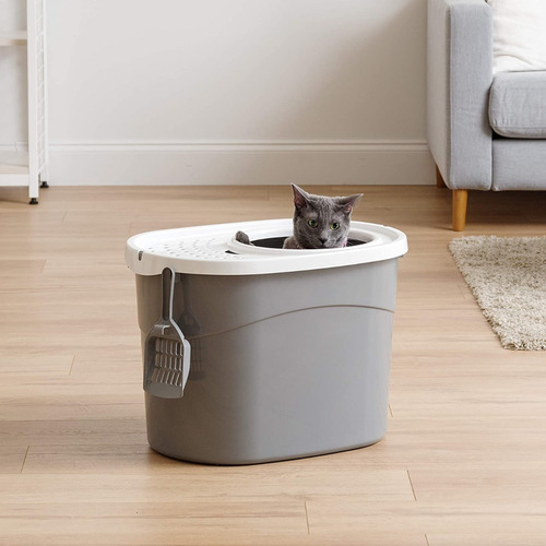 Imagen 8 de 9 de Arenero Para Gatos Cerrado Iris Usa Grande Cubierto Curvado