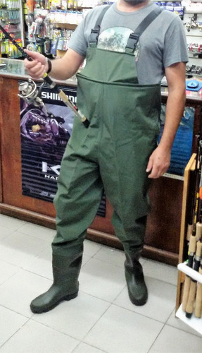 Wader Waterdog Pvc Reforzado Con Botas Tiradores Tribunales!