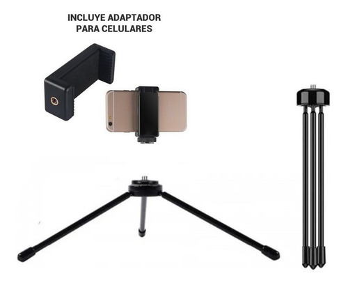 Imagen 4 de 6 de Tripode Metal 14cm Universal Rosca 1/4 Mesa Celular Camara
