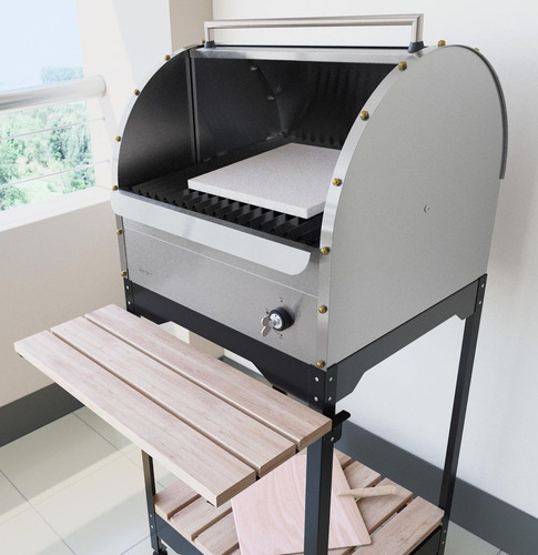 Parrilla A Gas Movil Chulengo Luxorgas Tapa Acero 55 Cm