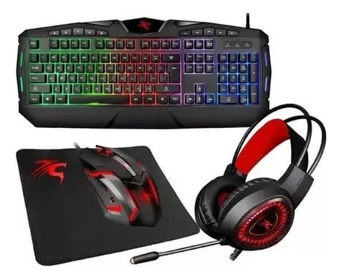 Combo Gamer Sentey Gs-5850 Mousepad+auricular+teclado+mouse