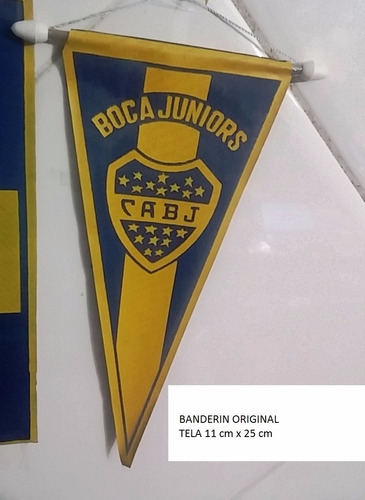 Banderin Boca Juniors   12x25 Cm Tela Original