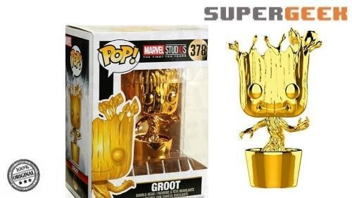 Figura de acción  Groot MS10 - Gold Chrome 33514 de Funko Pop!