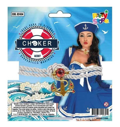 Imagen 2 de 3 de Choker Gargantilla Marinera Cosplay Disfraz Halloween