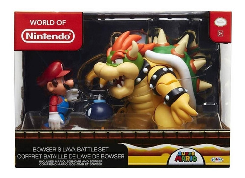 Figura Mario Vs Bowser Set De Batalla Lava Original