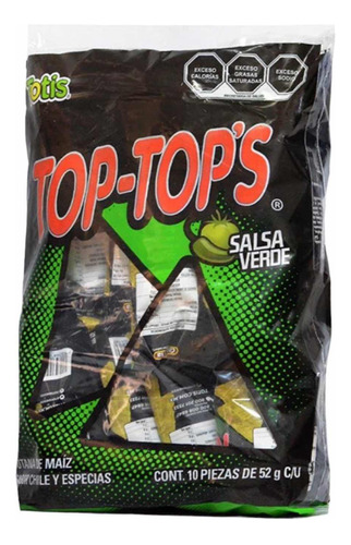 Top-tops Totopos Totis Salsa Verde 10 Pz 52 G C/u