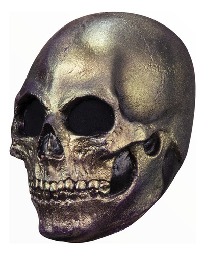 Máscara De Cráneo Calavera Skull Metalico Gold Esqueleto Color Dorado Calavera Skull Gold Ghoulish Productions