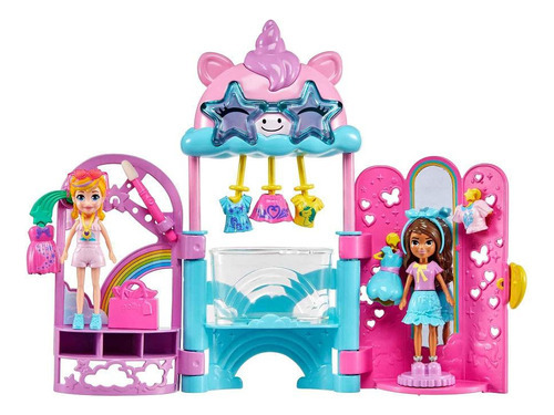 Polly Pocket Estudio De Estilo Glamoroso 19 Piezas