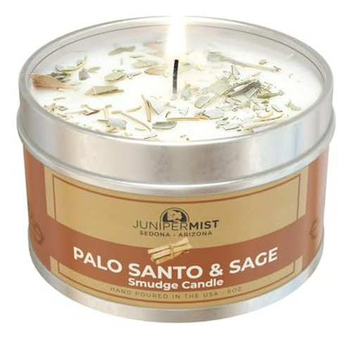 Vela De Palo Santo Y Salvia Blanca  Vela De Soja Pura Para 