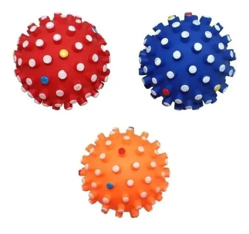 Juguete Pelota Erizo Vinilo Con Chifle De 6 Cm Perros