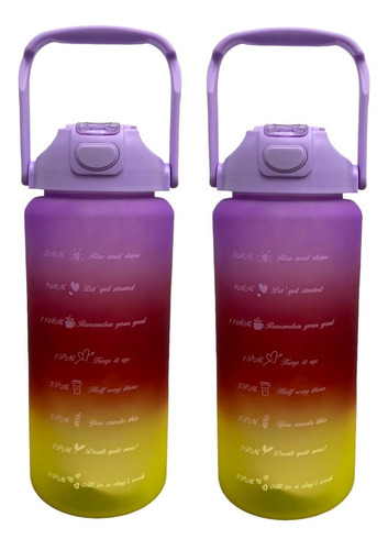 X2 Botella Deportiva Termo Agua 2 Lt Botellas Motivacionales