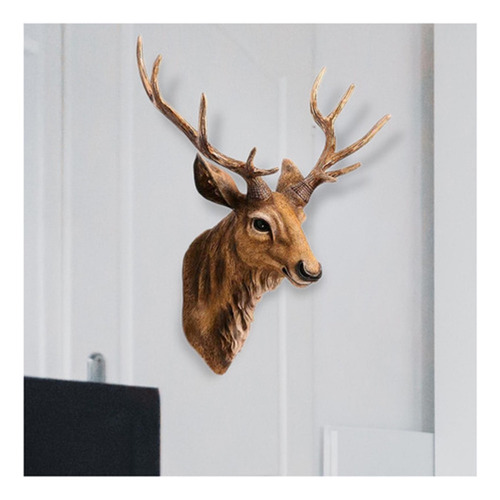 Decoración De Pared Grande Con Cabeza De Ciervo Falsa
