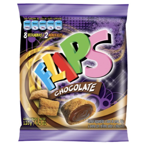 Flips Cereal Sabor Chocolate 120gr X 14 Bolsas