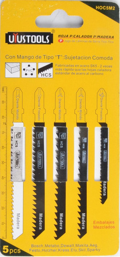 Set 5 Hojas Sierra Caladora Madera - Uyustools Hoc5m2