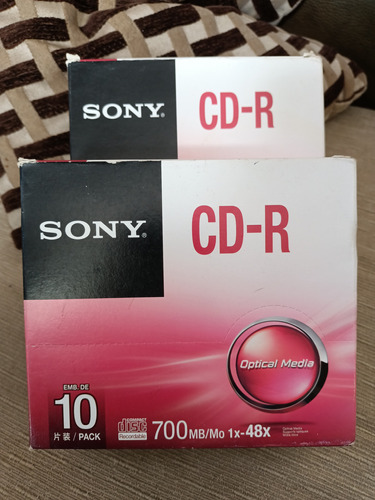 Sony Cd-r 700 Mb/mo 1x-48x 80 Min, 10 Pzas C/u Estuche 