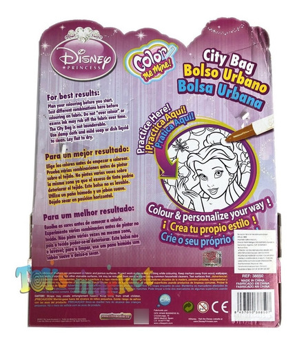 Bolso Para Colorear Y Marcadores Mochila Disney Princesas