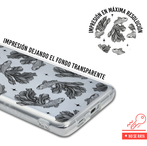 Funda Para Galaxy Pez Beta Patrón Antigolpes Case Anticaidas
