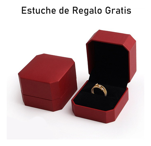 Anillo Promesa Oro Rosa Chapado Compromiso Mujer Diamante
