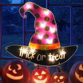 Lighted Halloween Window Decorations, 15 Light Up Hall...