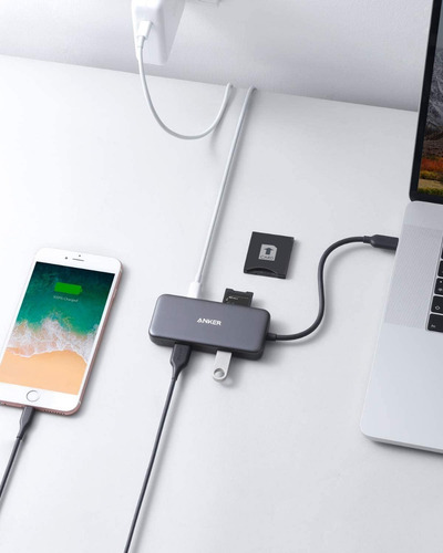 Imagen 6 de 7 de Hub Usb-c - Anker - 2 Port Usb 3.0 - Pd - Sd / Micro Sd