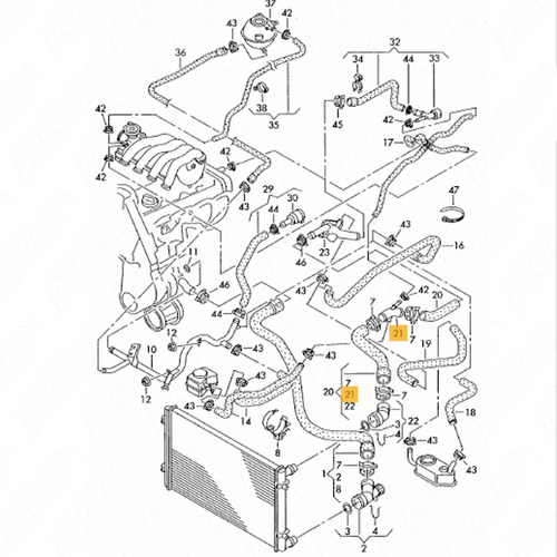 Flange Tubo Agua Audi Volkswagen 1j0121087c