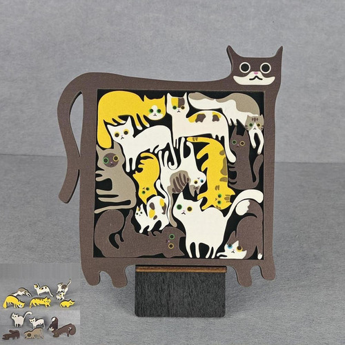 Puzzle Cat Puzzle Aprenda Actividades Multipropósito