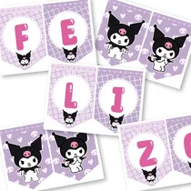Comprar Banderines Imprimibles Feliz Cumple Kuromi