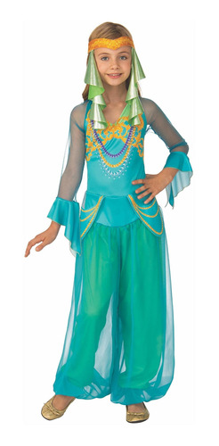 Disfraz De Niña Bailarina Arabe Verde Esmeralda De Rubie