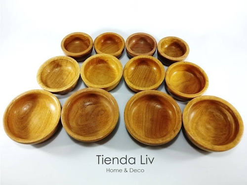 Cazuelas Cuenco Madera Dip O Velas 12 Cazuelas De 3 Medidas