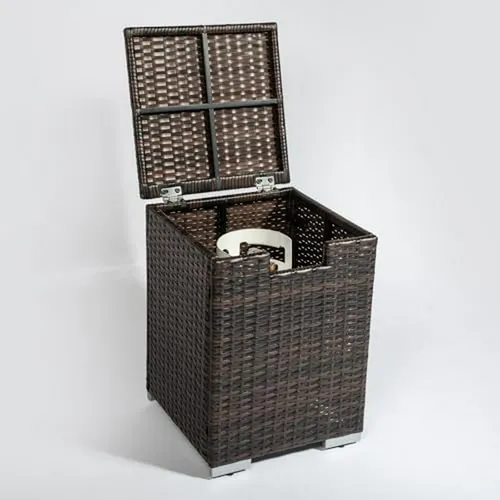 Mesa De Fuego Rectangular Para Exteriores Con Tapa De Tanque