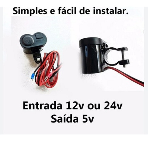 Kit 3 Carregador Moto Isqueiro Elétrico P/ Celular Portátil